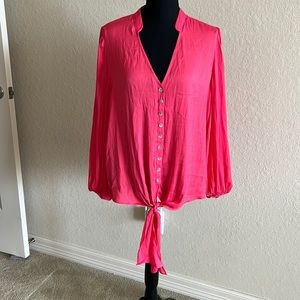 Marc New York silky tie front shirt